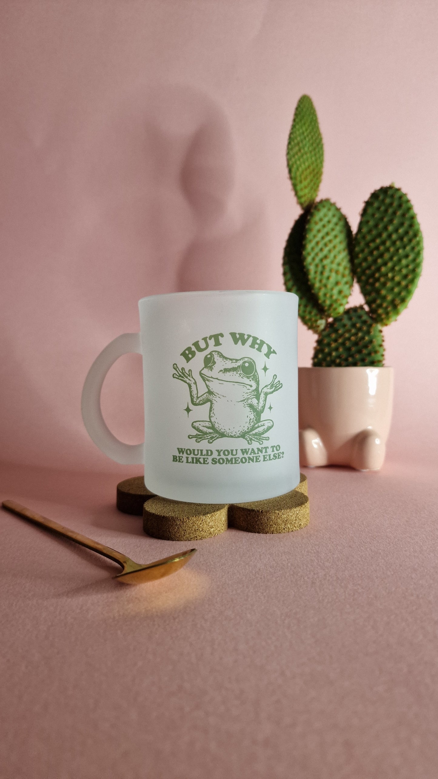 But why frog | Cute Frosted 10oz Glass Mug