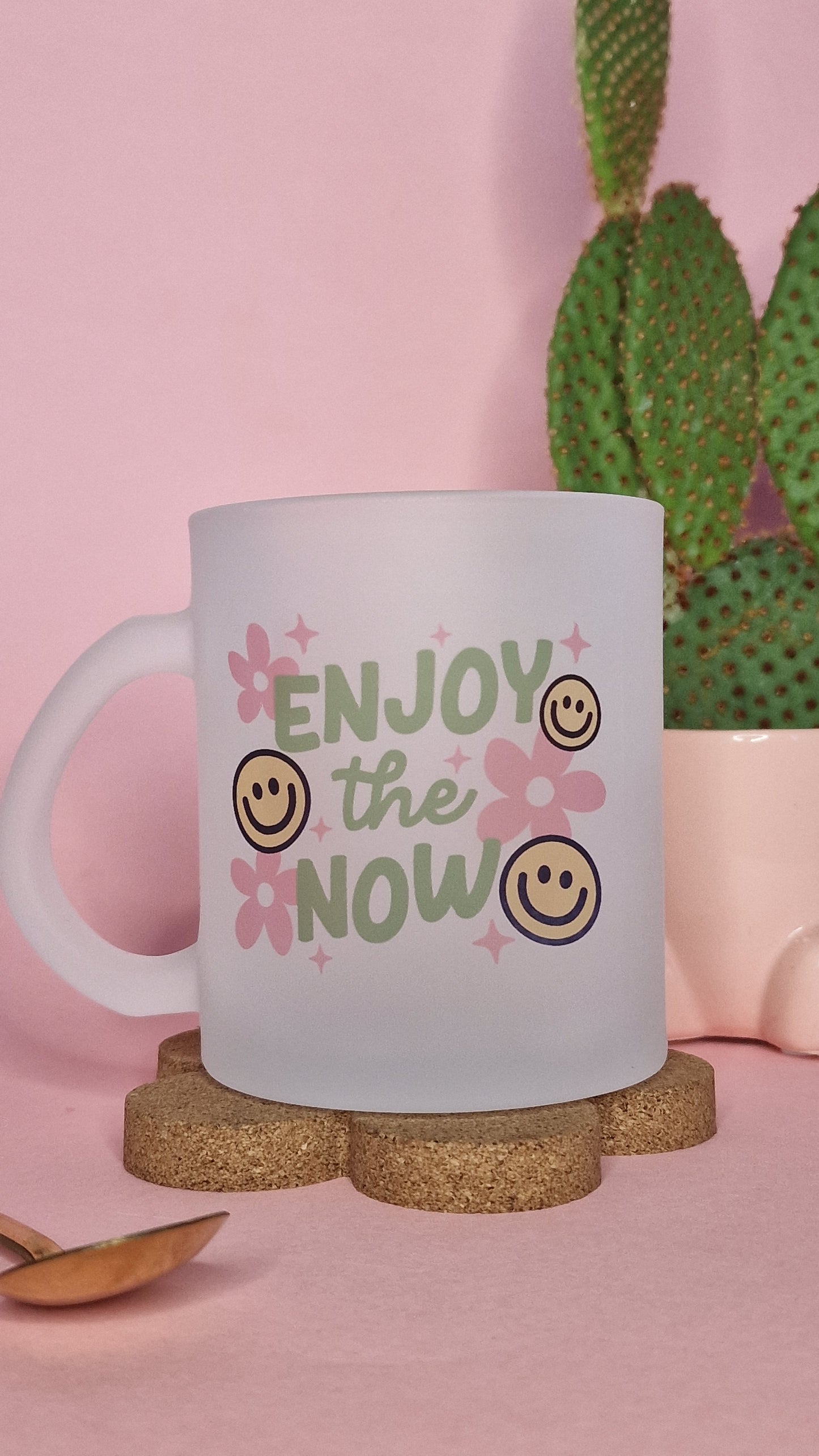 Enjoy the Now | 10oz Frosted Glass Mugs