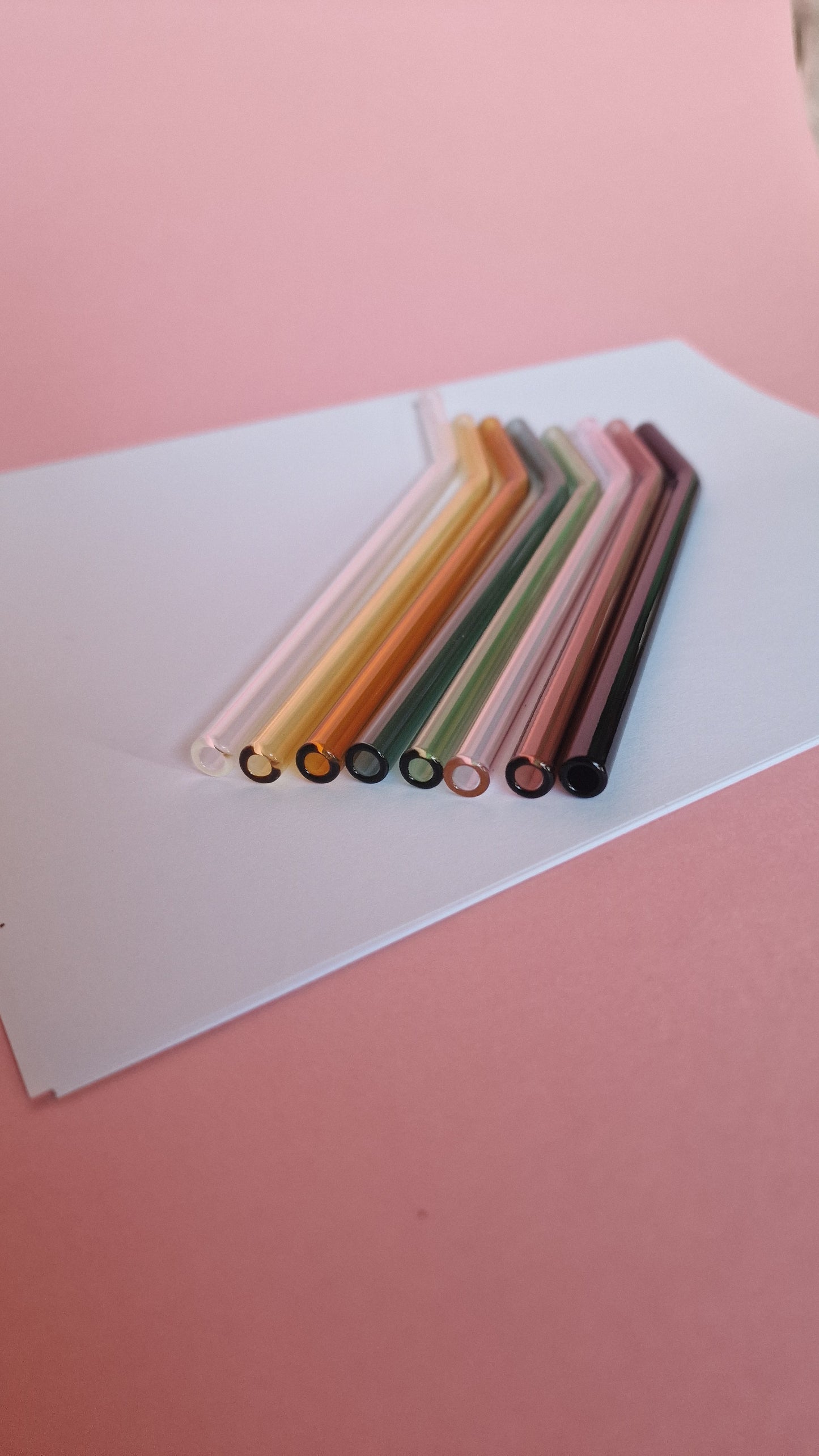 Coloured Bent Glass Straws