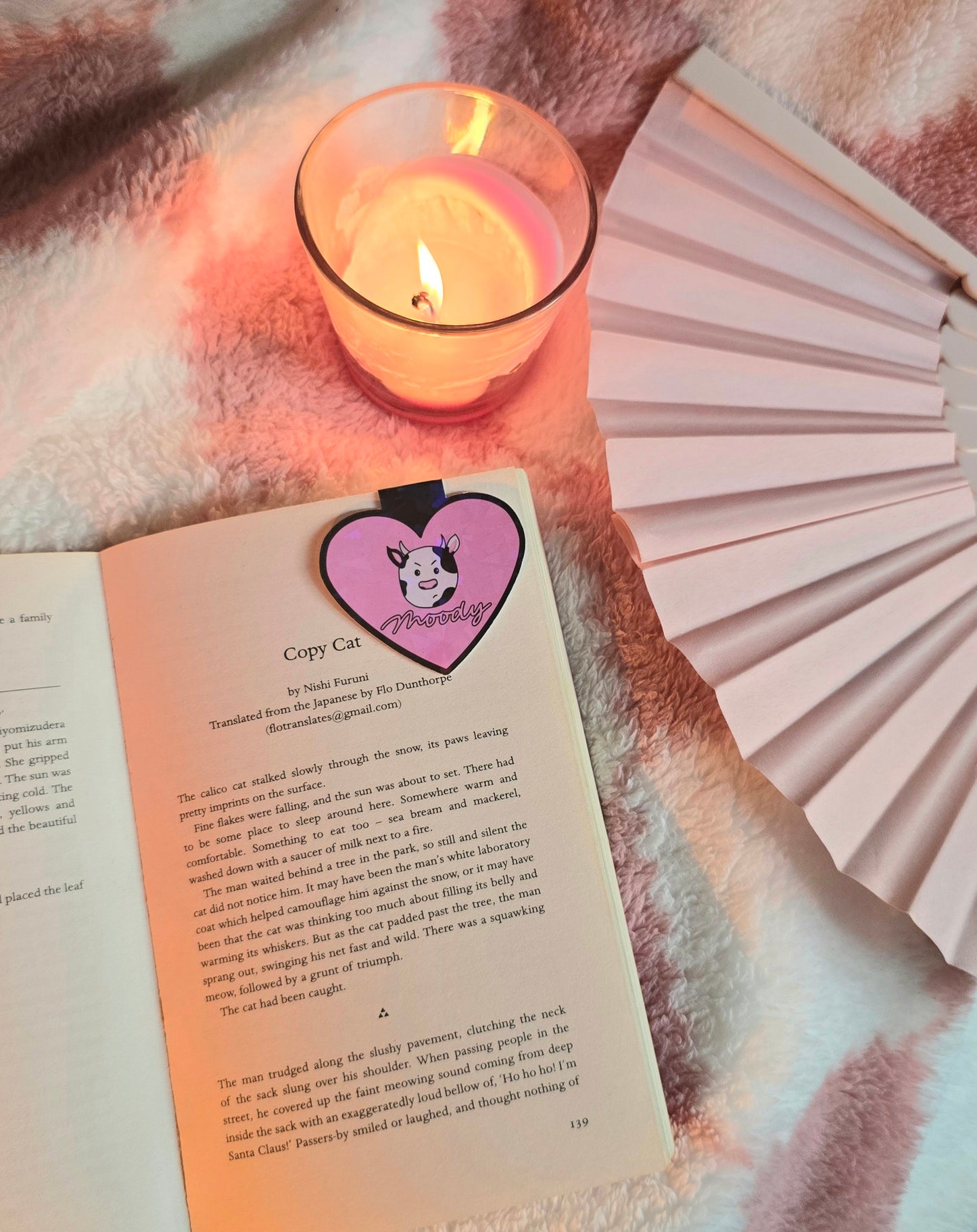Moody Cow Magnetic Flip Bookmark