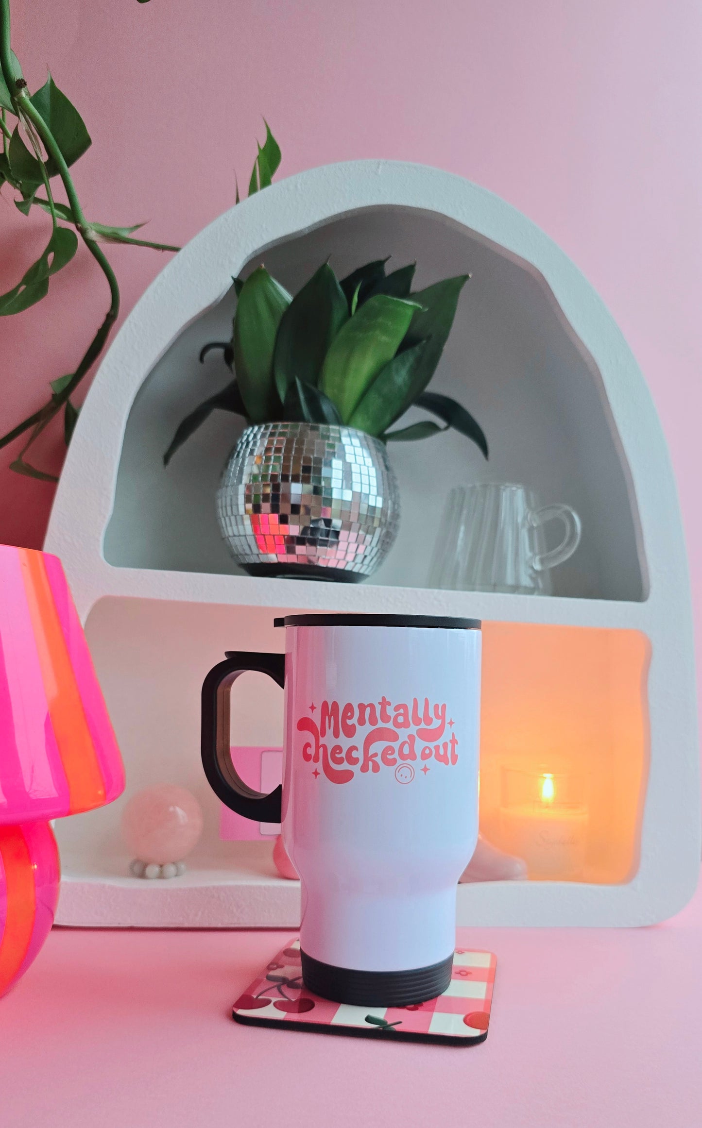Mentally Checked Out | Cute White Travel Mugs