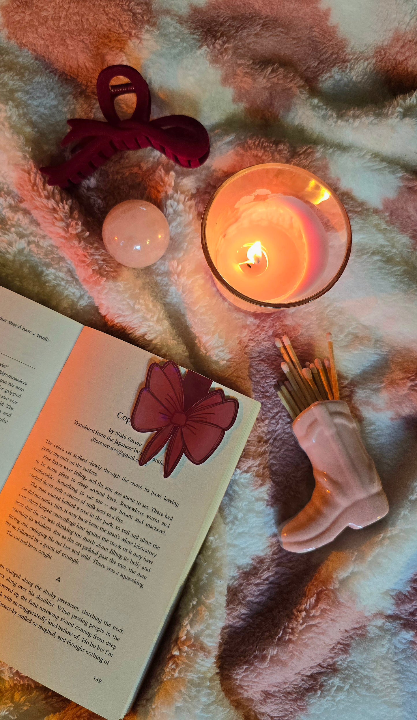Cute Red Bow Magnetic Flip Bookmark