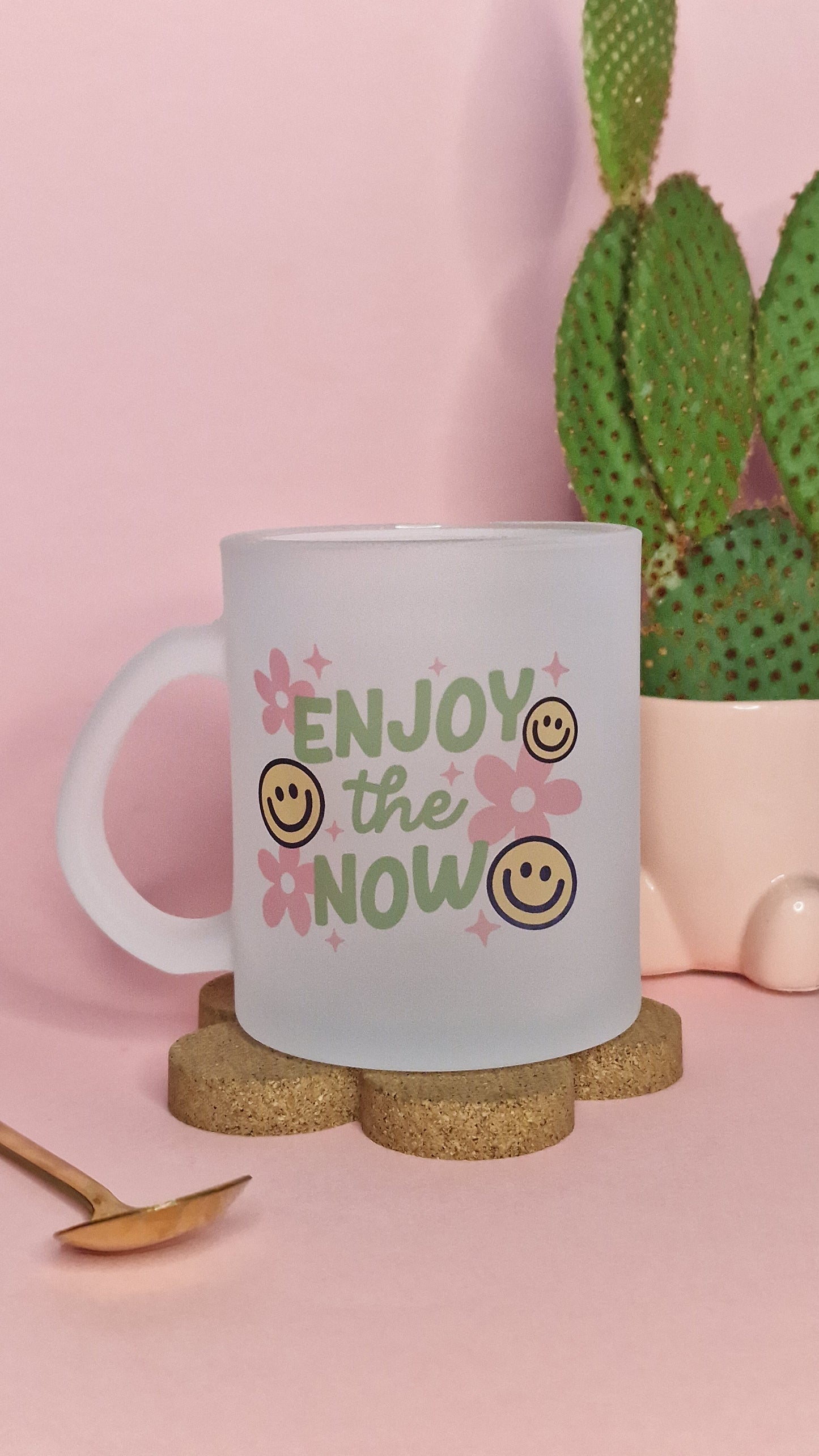 Enjoy the Now | 10oz Frosted Glass Mugs