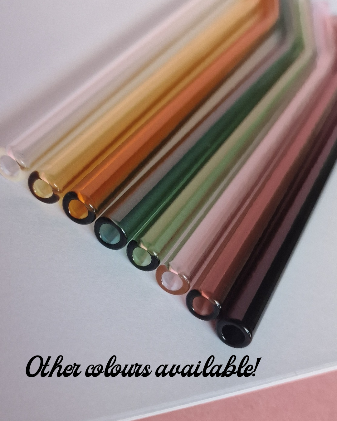 Dusky Pink Glass Straws