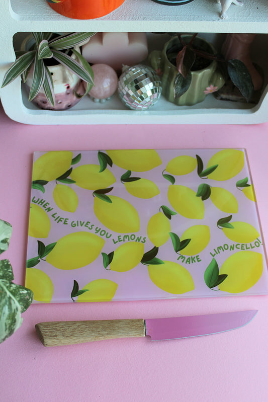 Lemon Limincello Glass Chopping board