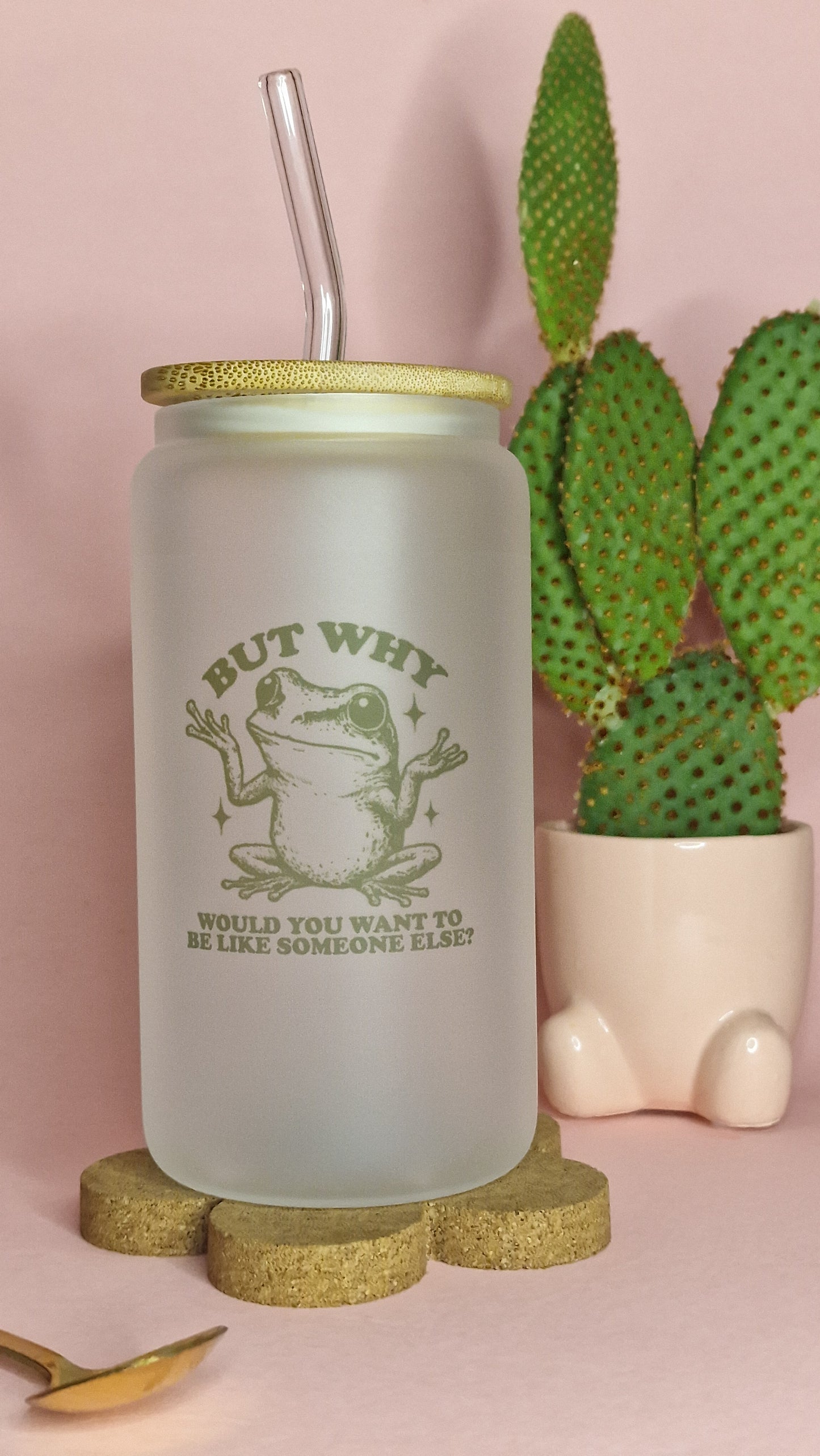 But Why Frog | 16oz Glass Can Tumbler