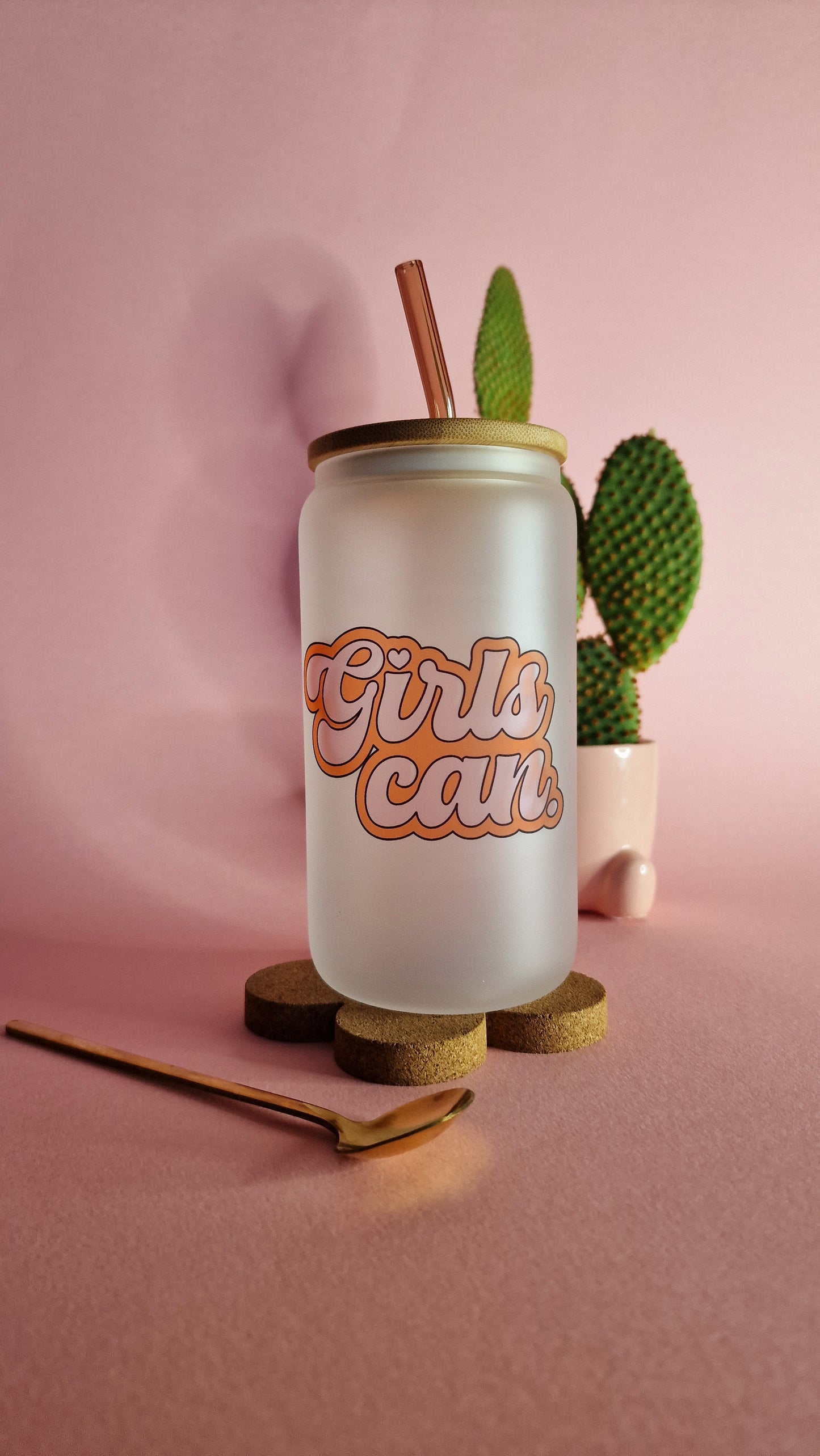 Girls Can | 16oz Glass Can Tumbler