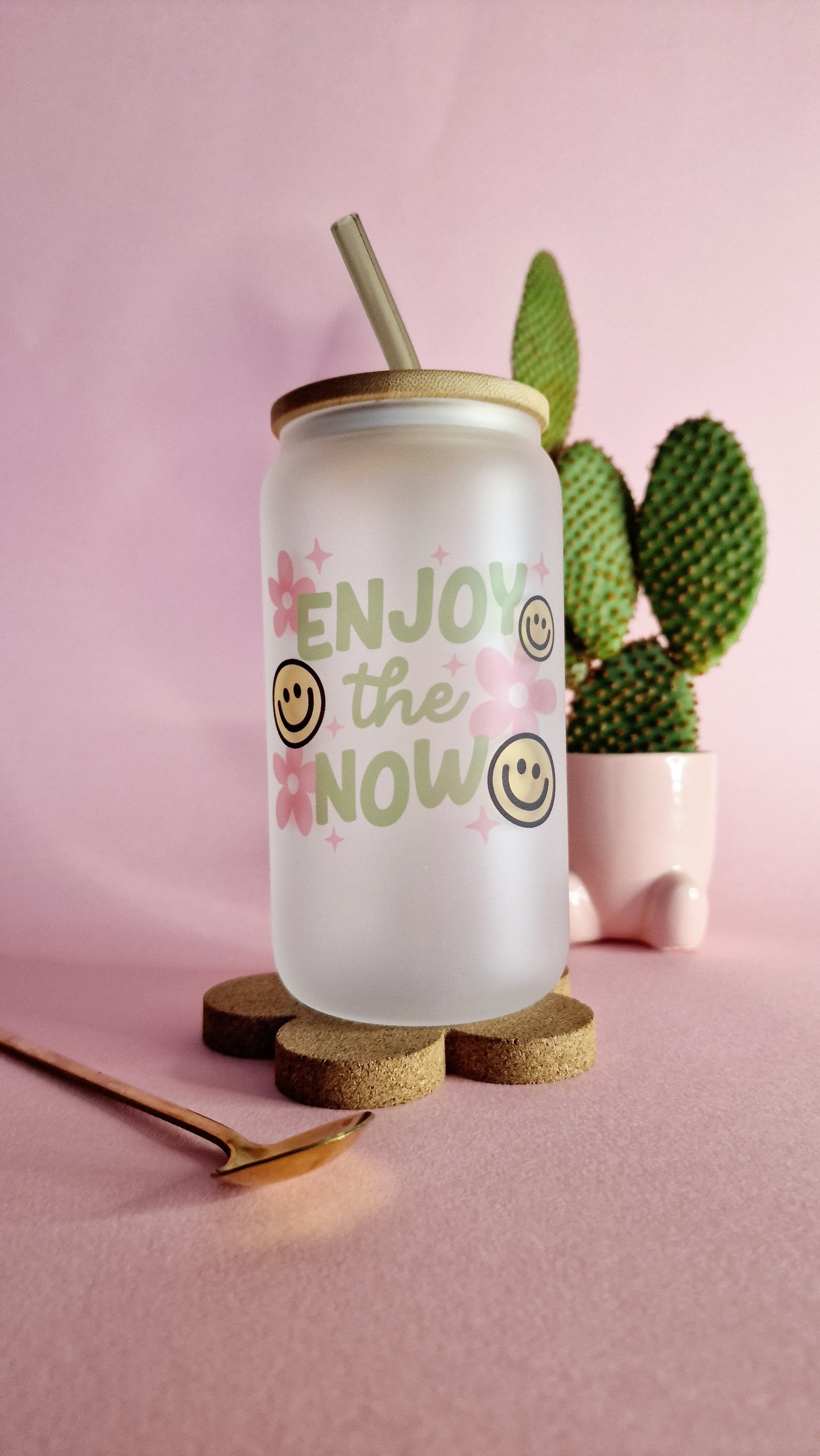 Enjoy The Now | Glass Can Tumbler