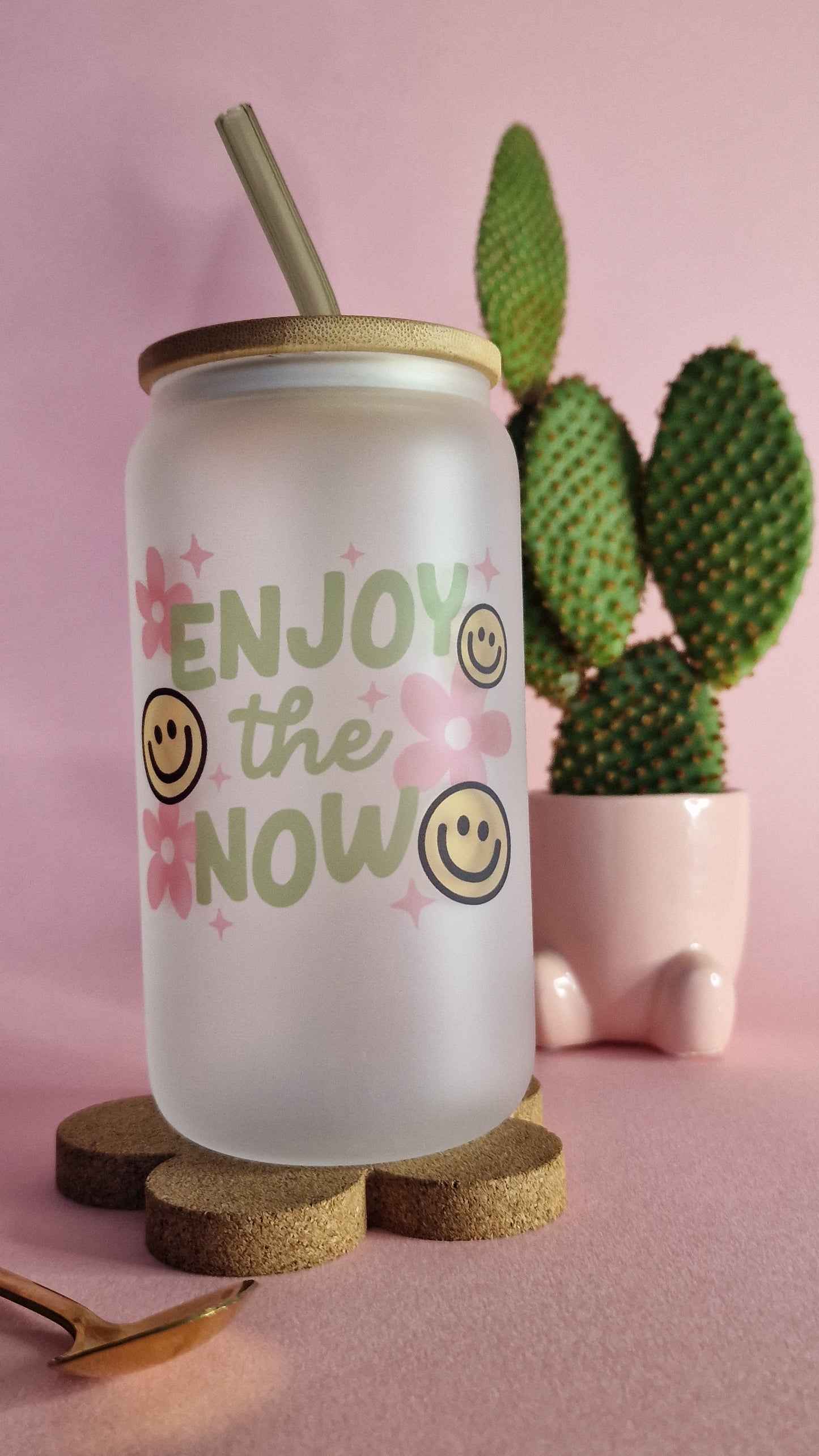 Enjoy The Now | Glass Can Tumbler