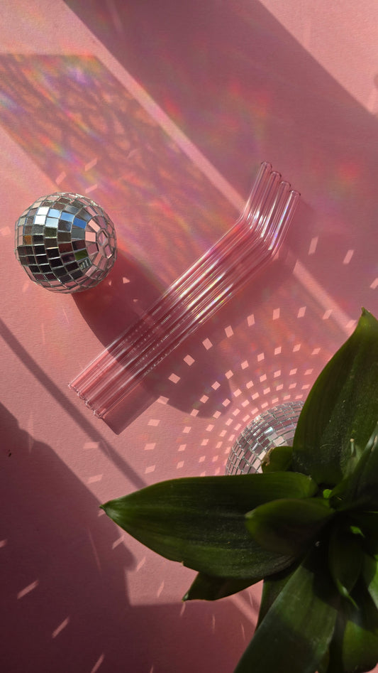 Pink Glass Straws
