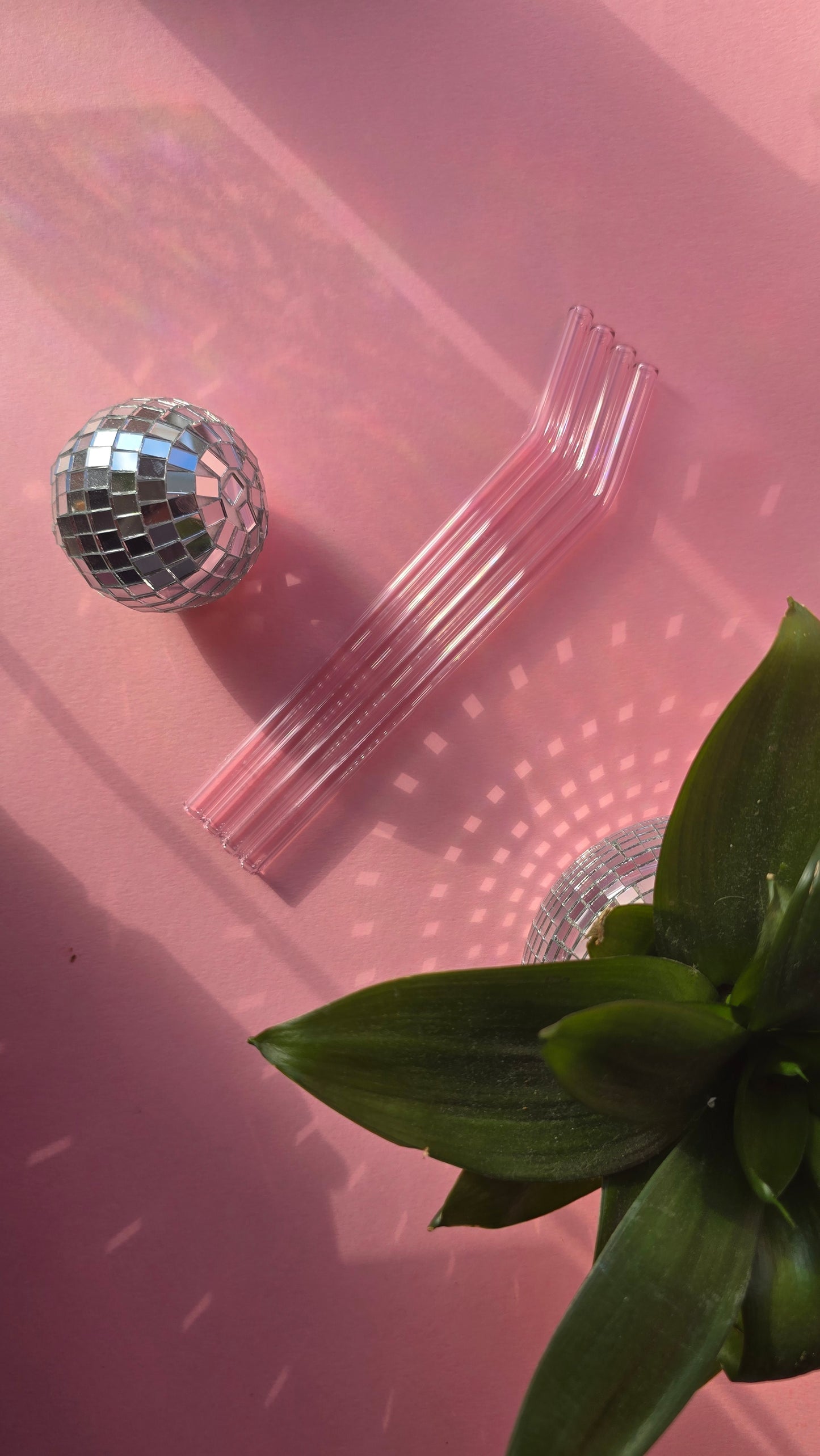 Pink Glass Straws