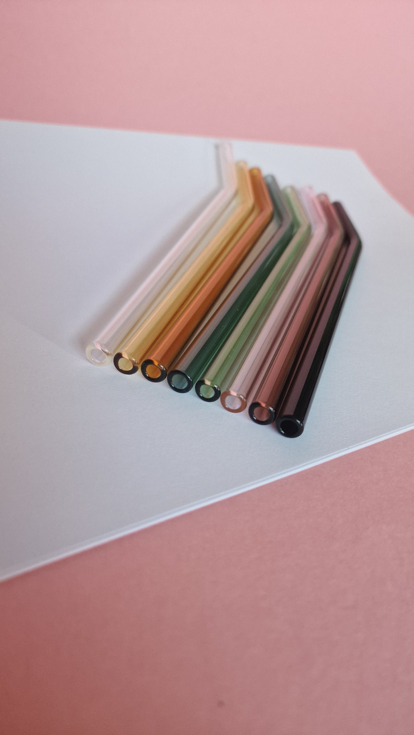 Coloured Bent Glass Straws