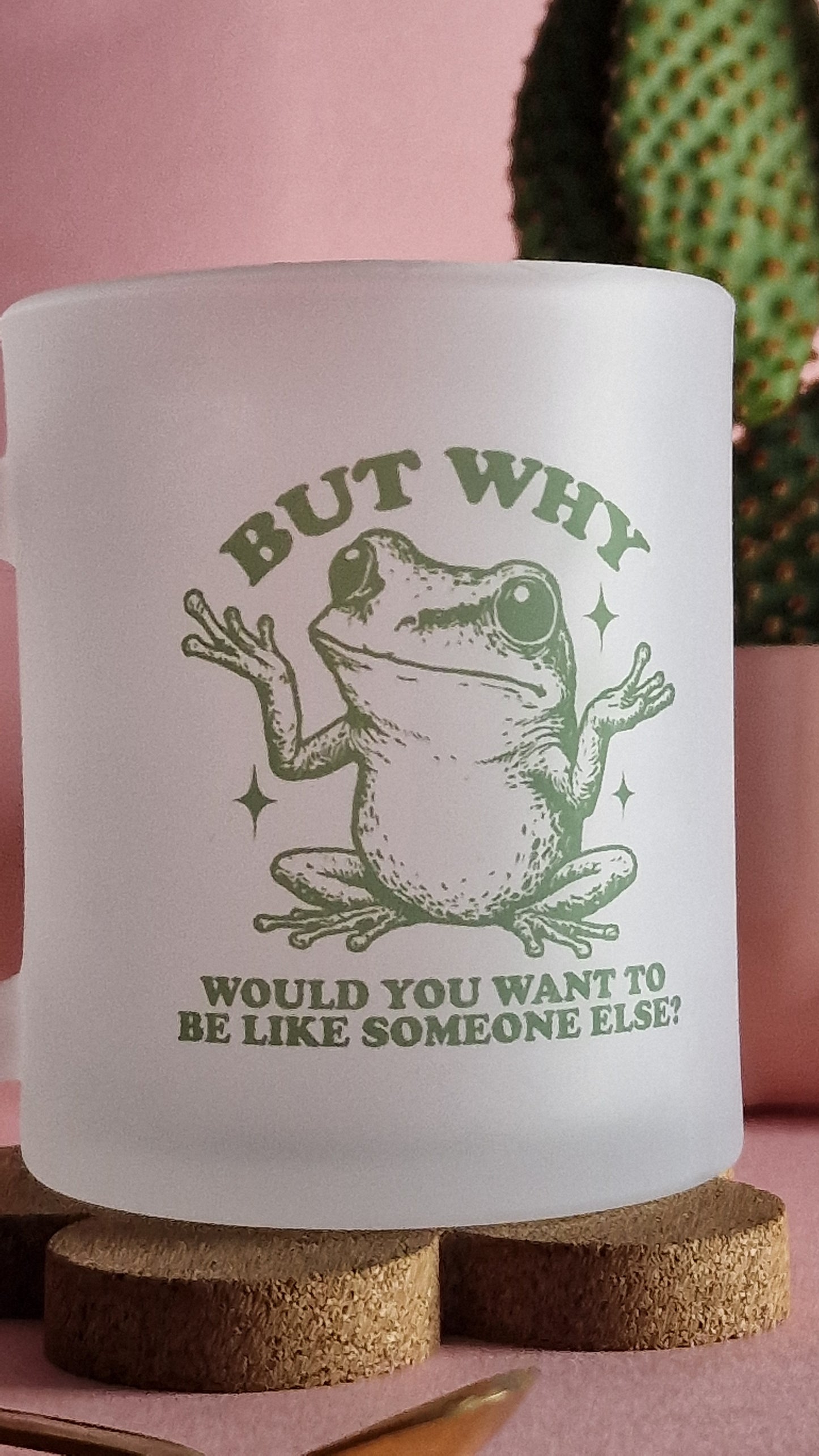 But why frog | Cute Frosted 10oz Glass Mug