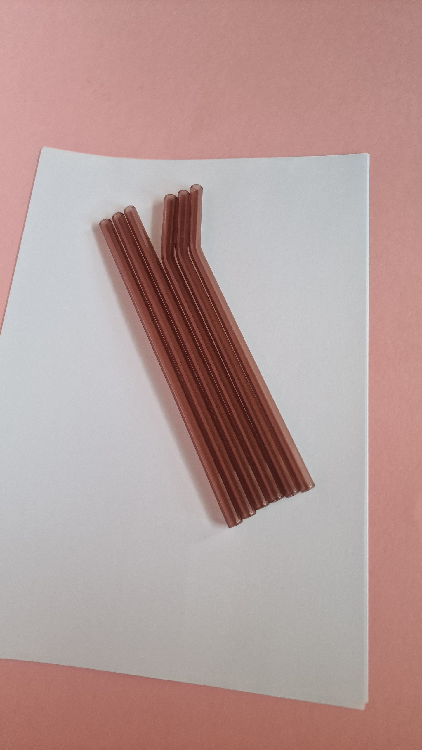 Dusky Pink Glass Straws