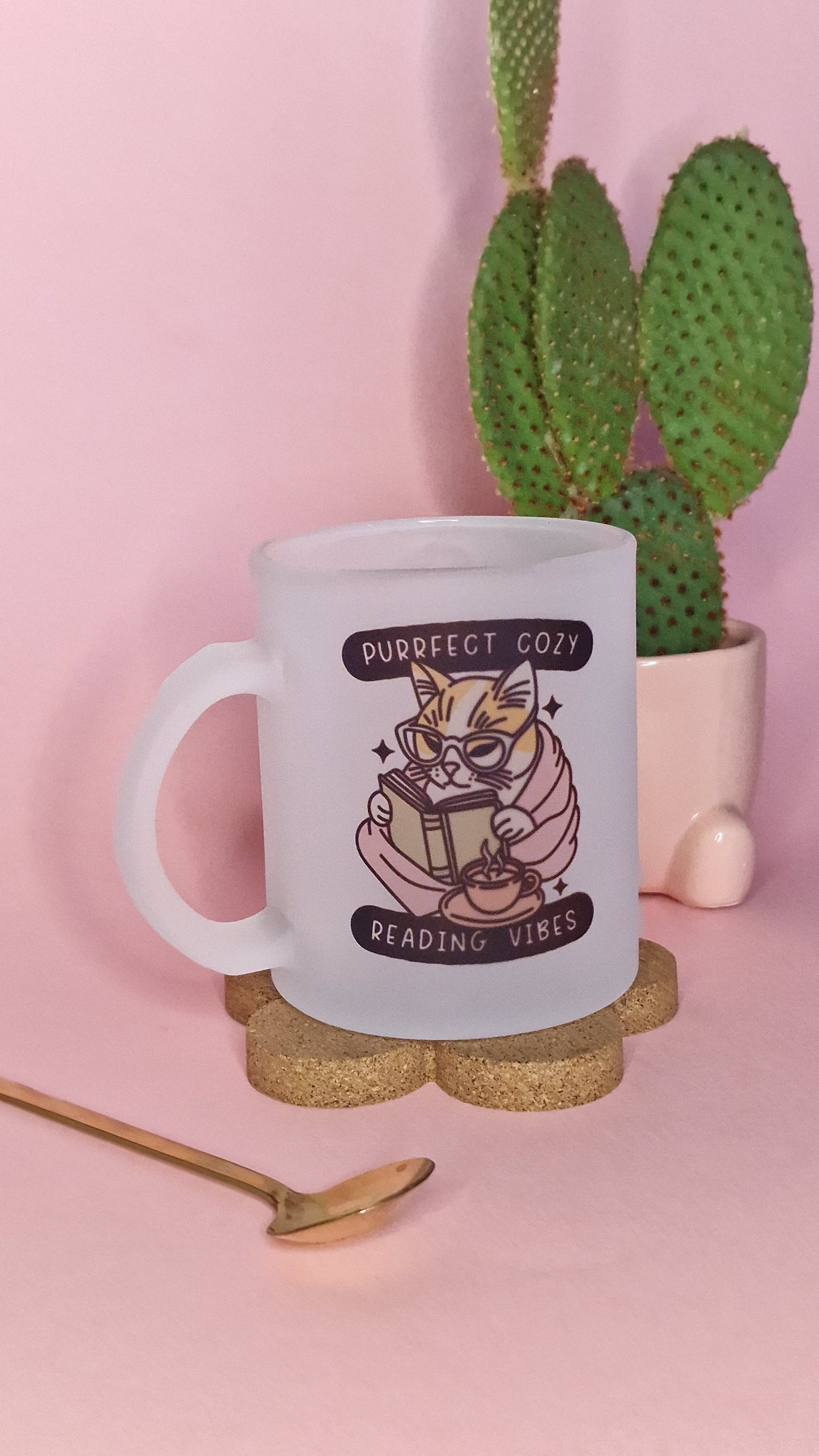 Cozy Cat Vibes | 10oz Frosted Glass Mugs