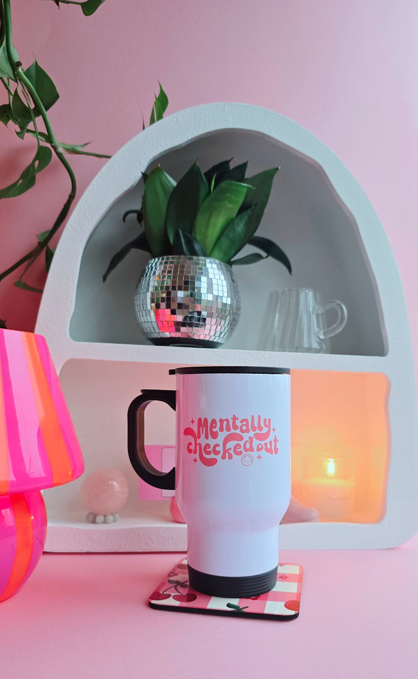 Mentally Checked Out | Cute White Travel Mugs