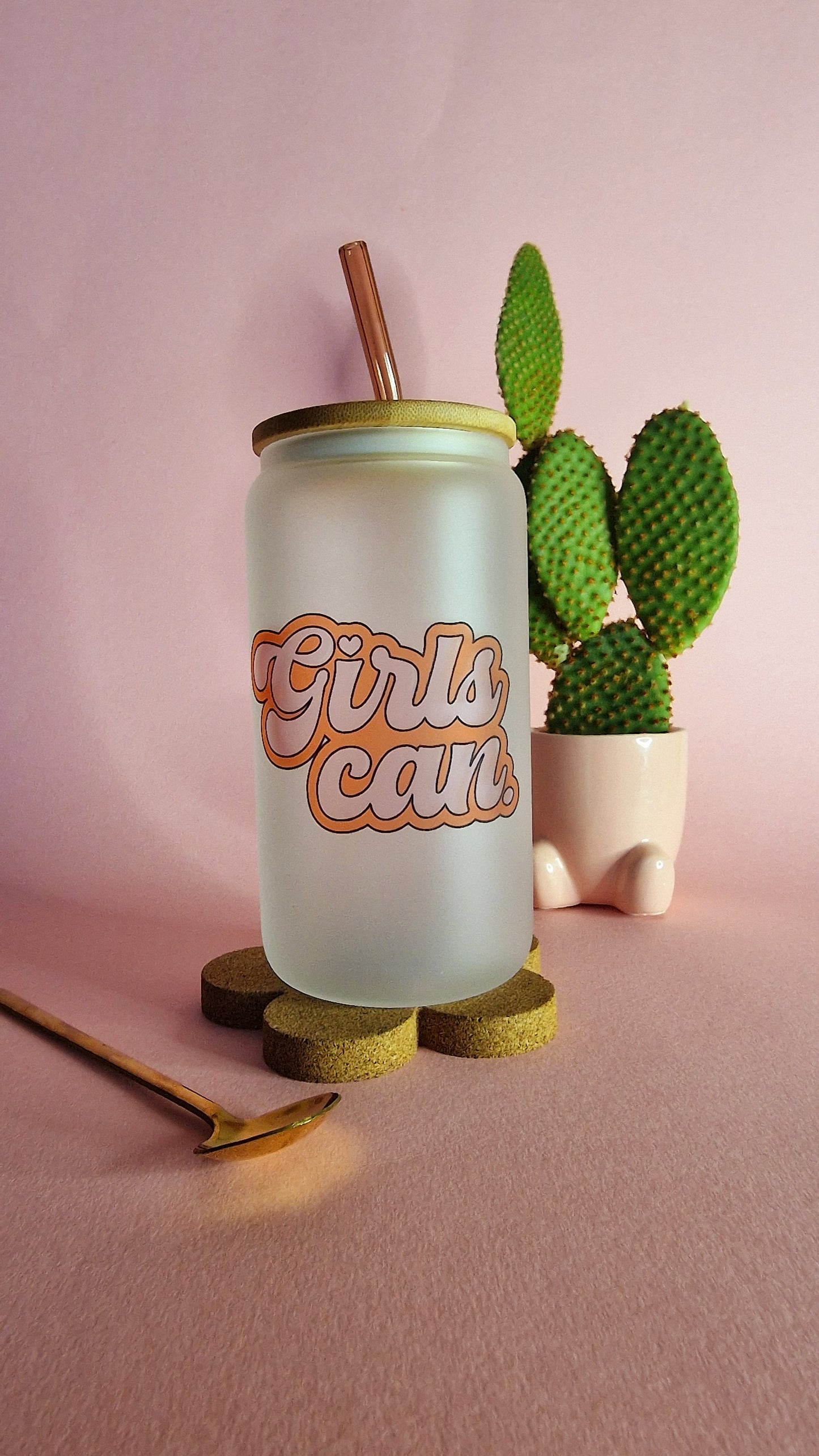 Girls Can | 16oz Glass Can Tumbler