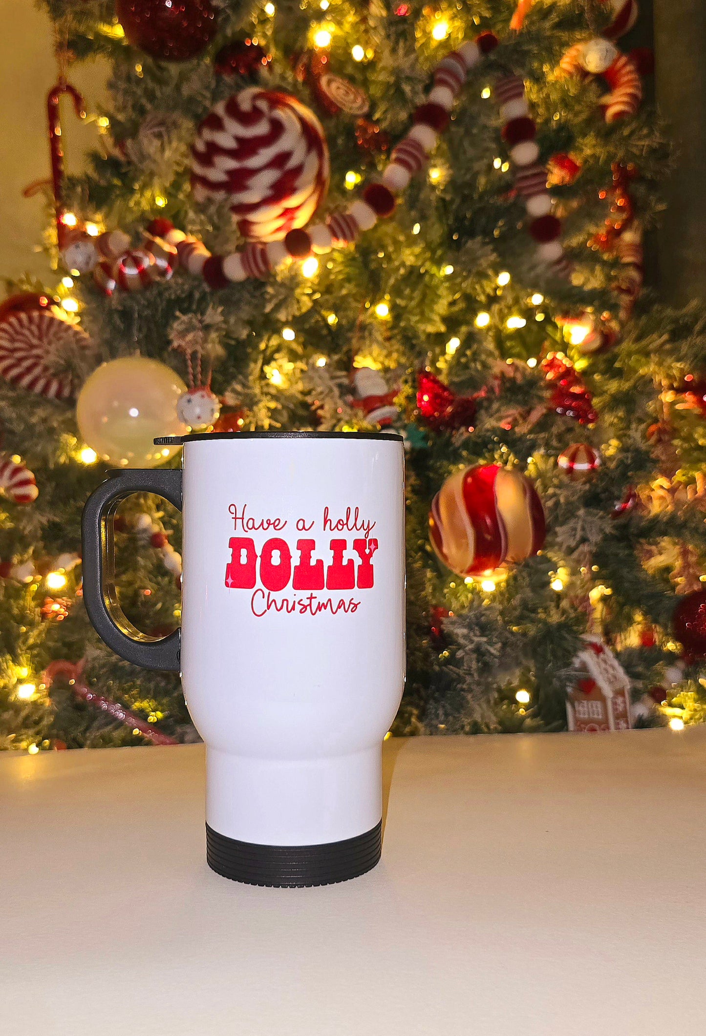 Holly Dolly Christmas Travel Mug